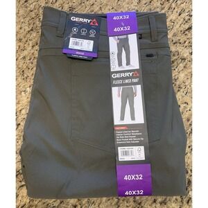 Gerry Men's Water Resistant Fleece Lined Stretch Pants Olive Green (40W x 32L)